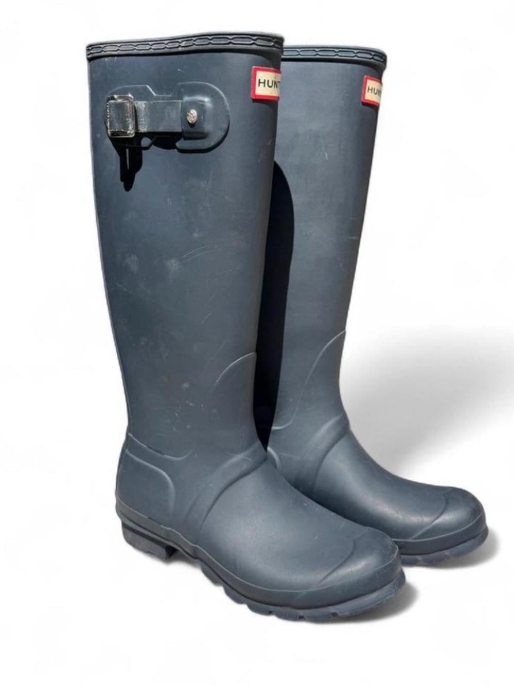 Hunter Womens Tall Waterproof Rain Boots - Navy Size 7